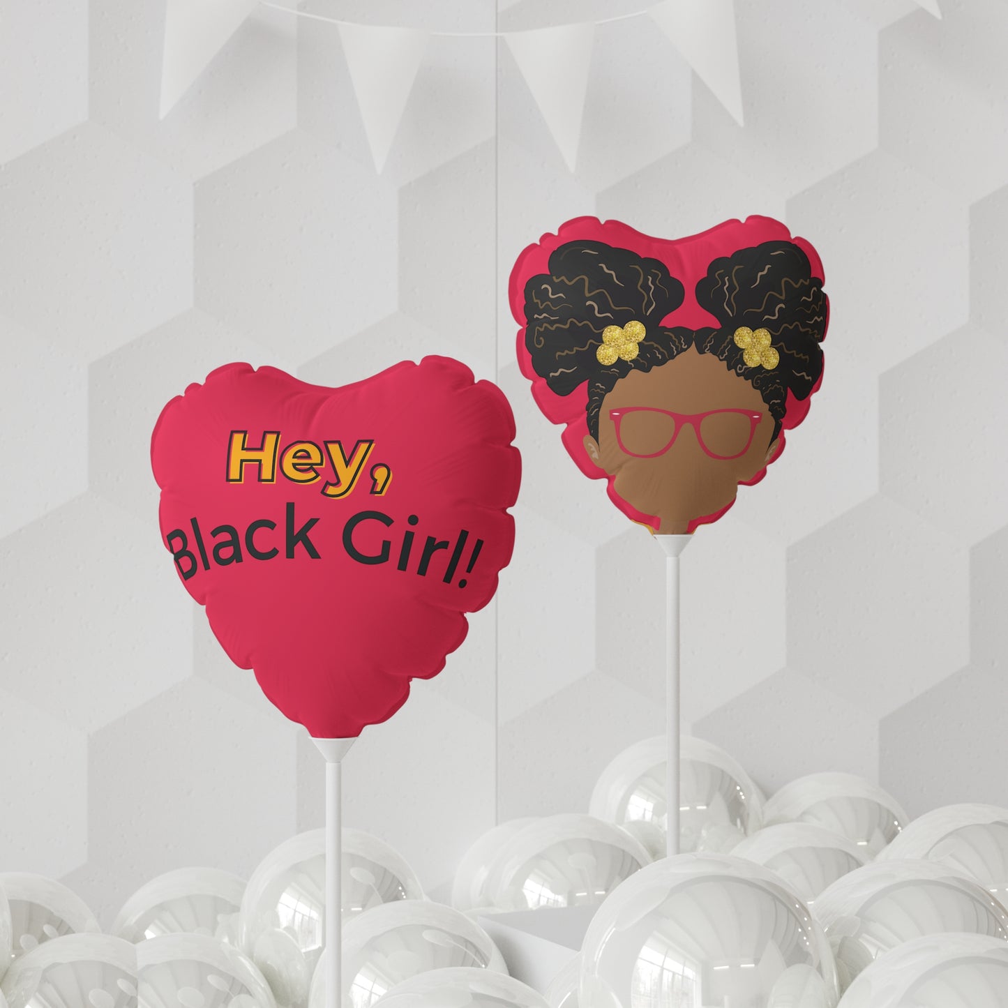 Hey, Black Girl! Balloon (Heart-shaped), 11"