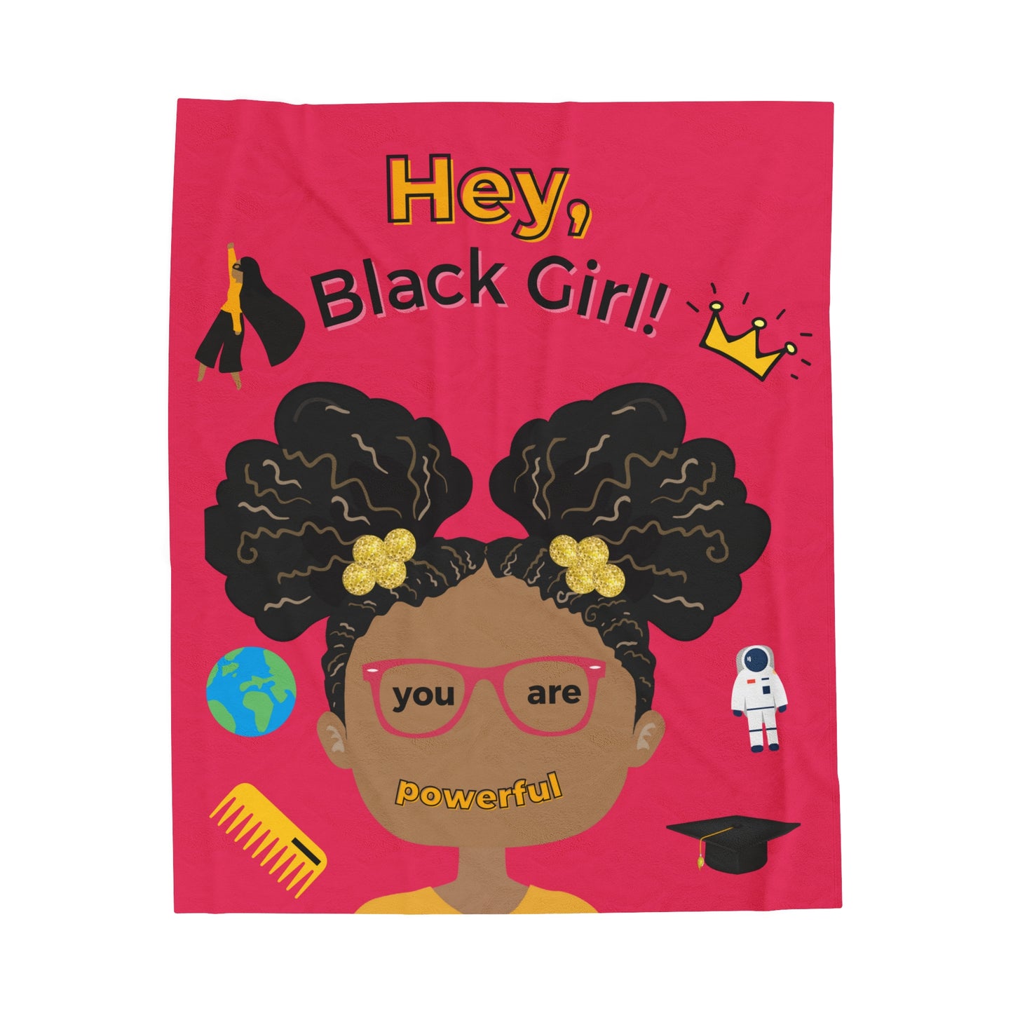 Hey, Black Girl! Velveteen Plush Blanket